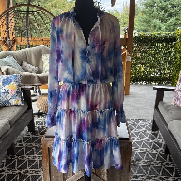 Johnston & Murphy | Purple Watercolor Dress - Picture 3 of 9